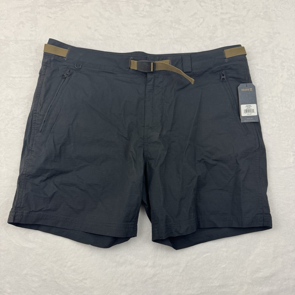 Roark Camp Short Mens 38 Dark Blue Ripstop Belted Cargo Hiking RS289 NEW NWT